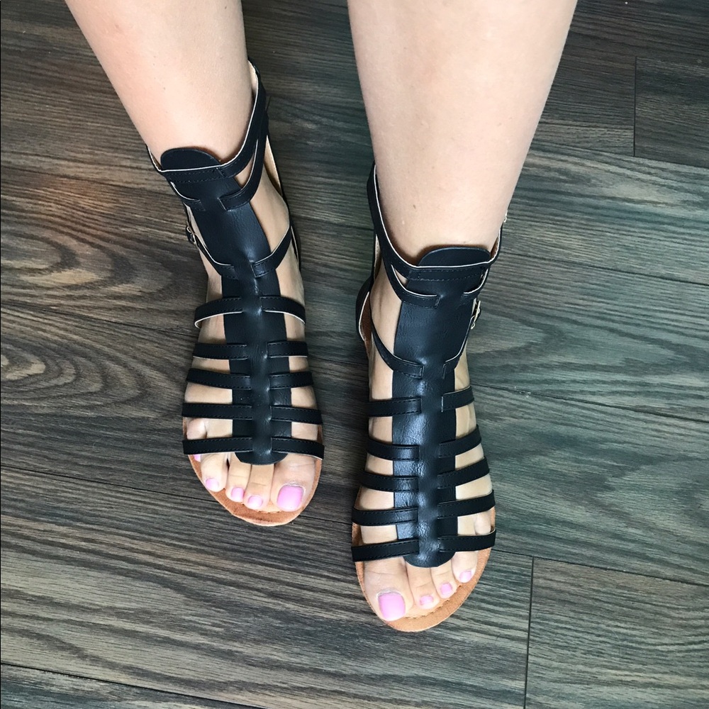 Classic Black Gladiator Sandals for Women